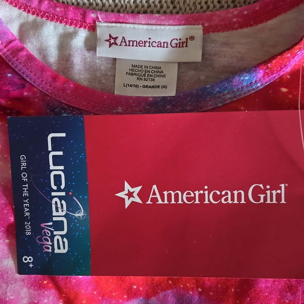 American Girl Luciana Vega Galaxy Print Dress with Belt Pouch - NWT - Picture 2 of 6
